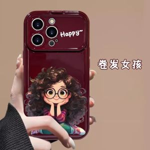 Hidden Flip Mirror Phone Case For iPhone 1112/13/14/15/16 ProMax Stand Cute Girl Pattern X/XS/XR/7Plus/8Plus can be paired with pendant 16Pro/16Plus/15Plus