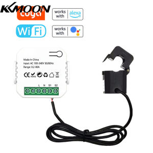 KKmoon tuya wifi đồng hồ đo năng lượng 80A máy biến dòng kẹp kWh nguồn màn hình điện Thống Kê Thiết bị giám sát tương thích Alexa Google nhà cho điều khiển bằng giọng nói