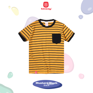 Kinsey - LEORA Stripe Pocket / Kaos Anak Stripes / Sallur / Simple / Basic / Daily Look / Pocket T3