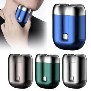 OMQAIO USB có thể sạc lại Máy cạo râu điện Sạc Type-C Đầu đôi Máy cắt râu cho nam Có thể giặt Hoạt động im lặng Dụng cụ tẩy lông  Sử dụng khi đi du lịch