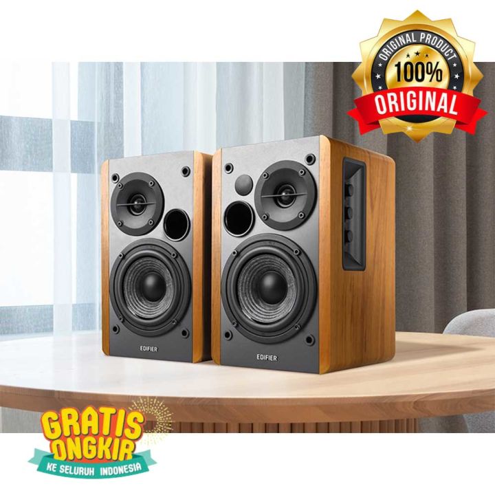 Edifier Active Bookshelf Speaker Set Retro Look with Remote