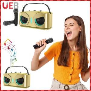 Portable BT Speaker System with 2 Microphones Mini Karaoke Machine Rechargeable Battery for Adults Kids Home Party Gifts