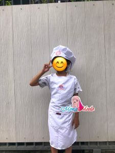 Topi Anak Chef + Celemek free Topi / Satu Set Apron Anak Laki-Laki Perempuan