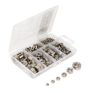 T.K. Excellent Stainless Steel Hex Nuts M3 M4 M5 M6 M8 M10 Kits 240 Pcs Hexagon Nuts Metric Thread Assortment Kit stainless steel screw and nut bolt and nuts stainless