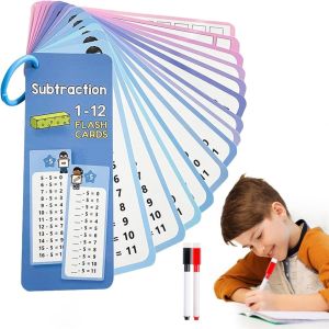 MEMGOUO 15PCS 15cards Multiplication Flash Cards Teaching Aids 1-12 Addition Table Cards Self Check Math Learning Tool Maths Table Cards for Kids