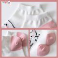 FR-P250 Kaos Kaki Wanita Motif Kartun Kucing Lucu Pink Cat Fashion Korea Kaus Kaki Pendek Wanita Ankle Socks. 