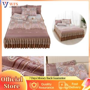 【Flagship】 3pcs Summer Mattress Protector with 2 Pillowcases Machine Washable Elegant Home Decoration