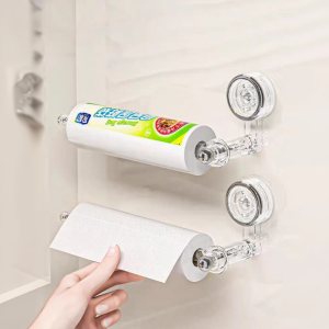 Pemegang Tisu Suction Cup Kitchen Wall-Mounted Rag Rack Towel Roll Holder Paper Towel Storage