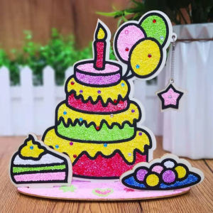 Snow mud pearl muddy painting creative coloring painting diy Children DIY handmade toys