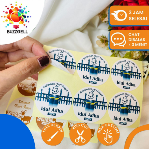 2-4 Buzz Gell Gift Lebaran Haji Sticker Selamat Hari Raya Idul Adha Hampers Free Desain Custom