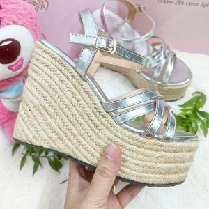 Giày sandal nữ đế xuồng cao 12cm đúp trước cao 5cmsize từ 34 đến 40 giày nhẹ dễ mang đi tiệc đám cưới giày cô dâu