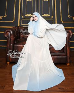 Humaira99 Gamis Syari Muslim Dress Hijab Muslimah Atasan Wanita Longdress Busui Terbaru Terlaris Pesta Lebaran Ceruti Abstrak Gradasi Babidol Yasmin