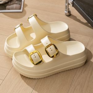 SAROMON(Surabaya) Sandal Wanita Jelly Slip On Fuji Wedges Sendal Selop Cewek Korea Platform Wanita Slides
