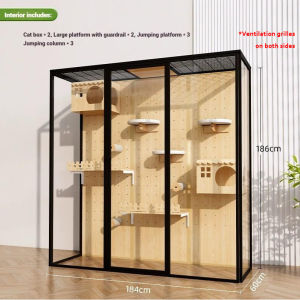 【FREE DELIVERY&FREE INSTALLATION】Glass Cat Condo Cage Villa Cabinet DIY Custom Cat Villa Fully Transparent