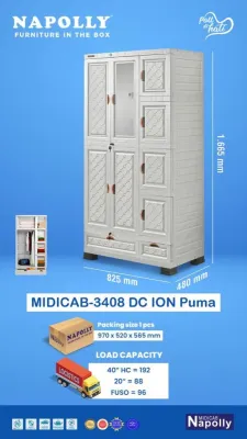 LEMARI NAPOLLY MIDICAB-3408 DC ION LEMARI PLASTIK LEMARI KACA KUAT DAN KOKOH