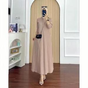 Dress Hamima Model Terbaru Gamis Inara Knit Japan Premium Jumbo Busui Friendly Inara Kancing Button