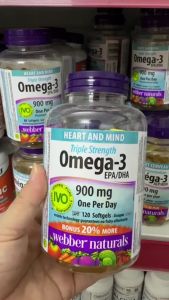 Webber Omega-3 900 mg – Cung Cấp EPA 600 mg Và DHA 300 mg Hỗ Trợ Tim Mạch Não Bộ Thị Lực - Góp phần hỗ trợ cân bằng tâm trạng. - Cung cấp axit béo omega-3 giúp duy trì sức khỏe tổng thể. - Phù hợp bổ sung cho người có chế độ ăn ít cá béo.