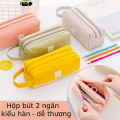 Hộp bút vải nhiều ngăn cỡ lớn cute, túi đựng bút 2 ngăn kiểu hàn quốc cho học sinh nam nữ. 