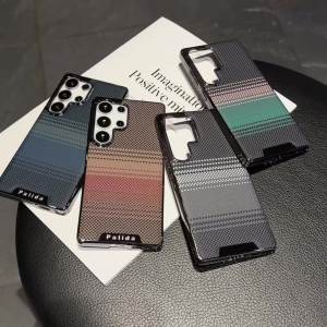 Ốp điện thoại họa tiết Kevlar phù hợp với Samsung S25Ultra S25 Ultra Samsung S24Ultra S24 Ultra vỏ bảo vệ toàn diện chống vân tay chống sốc