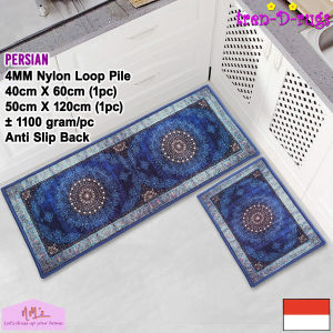 Tren-D-rugs Keset kaki digital print dapur panjang lorong anti slip murah kitchen mat 50 cm x 120 cm ( 1 pc ) + 40 cm x 60 cm ( 1 pc ) - 1 set isi 2 pcs - Persian Series - NMs