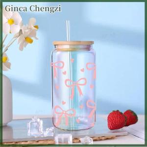Ginca 3D UV dtf chuyển Stickers 16oz cup kết thúc tốt đẹp phim hoạt hình Bow in cho DIY gốm kim loại da