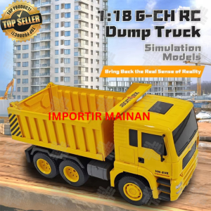 rc dump truck huina kaliwoer 13553 6CH mainan alat berat truk tambang