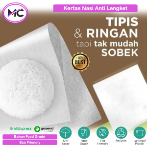Kertas Nasi Putih Anti Lengket Papper Bungkus Nasi Padang Fred Chiken Burger Kebab Anti Minyak Air Bahan Food Grade Eco Frendy Harga Per Pack Murah