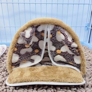 JUSTODO Cotton Plush Hamster Bed Washable Winter Warm Hamster Nest Cozy Breathable Guinea Pig Bed Pet Accessories