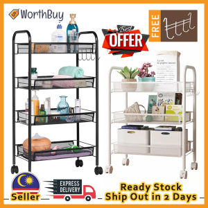 Worthbuy 3/4/5 Tier Multipurpose Storage Rack Trolley Rack With Wheel Trolley Rack