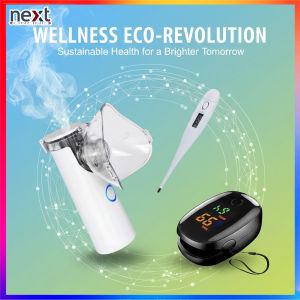 Portable Nebulizer Inhaler Ultrasonic JSL-W301 Plus Oximeter SMH-01 Plus Digital Thermometer