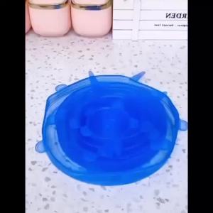 ฝาปิดซิลิโคนยืดหยุ่น 6 ชิ้น ฝาปิดชามเก็บอาหารที่ใช้ซ้ำได้และทนทาน ฝาปิดซิลิโคน เก็บในเครื่องล้างจานและตู้เย็นได้ อุปกรณ์ครัว ใช้ได้กับภาชนะส่วนใหญ่ใน 6 ขนาดที่แตกต่างกัน ใช้ได้ในเครื่องล้างจานและตู้เย็น