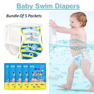[SG Seller] Disposable Baby Swimming Diapers Trunk / 5 Packets / Infant Swim Diaper Pants / Cloth Waterproof