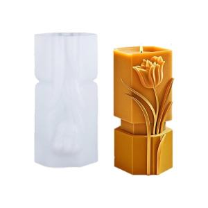 Embossed Flower Cylinder Silicone Molds for Making Soap Gypsum Silicone Molds for Epoxy Resin Home Decoration