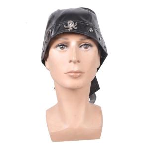 Gothicism Styles PU Leather Skull Cap with Adjustable Band Theme Party Accessory for Role Playing and Halloween Event