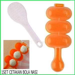 Cetakan Nasi Bento Bulat Bola Gulung Plus Centong Rice Ball