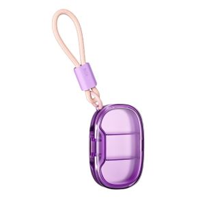 OUTOPEN 3 Compartments Portable Pill Box Frosted Transparent Detachable Lanyard Travel Pill Organizer See-Through Moisture-Proof Mini Vitamin Container Daily Use