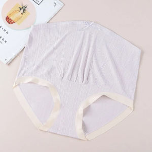 【OFFICIAL】Veimia High-waisted Maternity Panties With Bow Tie Comfortable Pure Cotton Panties With Maternity Support Adjustable Breathable Antibacterial Shorts For Pregnant Women Plus-size Stretch Panties