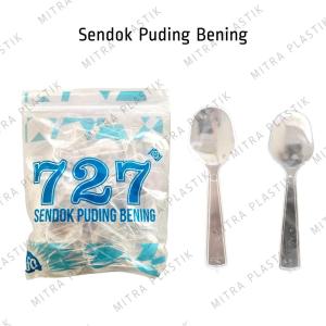 Sendok Puding Jelly Es Krim Plastik Bening isi 50 pcs
