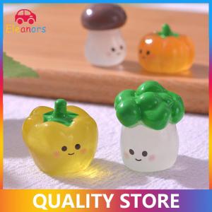 [Eleanor] 1Pc Luminous Vegetables Ornament Cartoon Pumpkin Mushroom Broccoli Tomato Doll Micro Landscape Dollhouse Miniature Toy