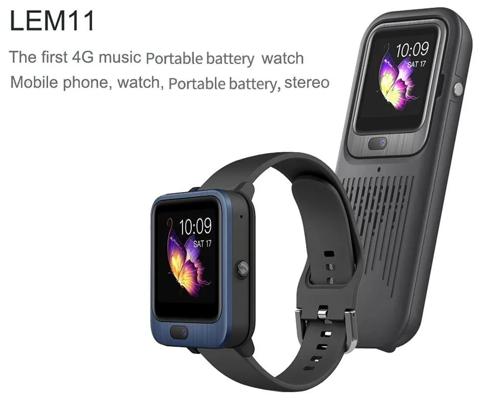 LEMFO LEM11 4G 1GB 16GB Memory Smart Watch Phone Android 7.1 Video Call 1200mah Power Bank Bluetooth Speaker Music Player Lazada