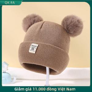 QK FA ✨ Dễ Thương Mùa Đông Hat Rắn Màu Len Dệt Kim Nắp ca-pô Bebe Sơ Sinh Bé Hat Pompom Cho Trẻ Em Chàng Trai Cô Gái Trẻ Em Mũ Ấm