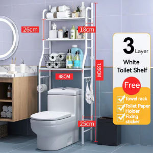 SG Stock Bathroom Storage Rack Washing Machine Shelf Toilet Organizer Floor Standing Wall Hanging Space Saver