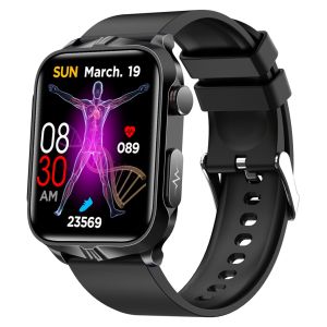 TK11P Smart Watch Blood Glucose Sugar Electromagnetic Pulse ECG Heart Rate Blood Pressure Oxygen Monitoring Bluetooth Smartwatch For Men Women Bracelet VS E400 E500 E600
