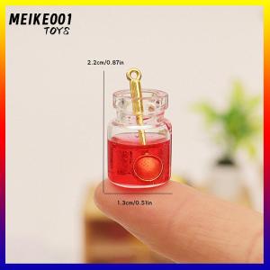 MEIKE001 5Pcs 1 1 Dollhouse Simulation Mini Jar Jam Model Dollhouse Kitchen Decoration Dolls House Micro Scene Photo Props