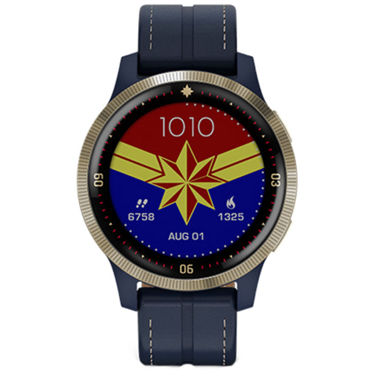 GARMIN ORIGINAL - SMARTWATCH GARMIN LEGACY HERO SERIES CAPTAIN MARVEL SEA A03558 - Men Women  - Leather Band - Biru - Jamdunia / Jam dunia JD18 # Jam Tangan Pria Wanita Cowok Cewek Anti Air Watch DIGITAL $ GARMIN SMART WATCH