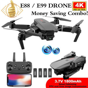 ✯Packet Combo✯ Drone E88Pro/E99Pro Drone 4K HD Dual Camera Rc Quadcopter Wi-Fi Fpv Live Video Professional Aerial Drones with box