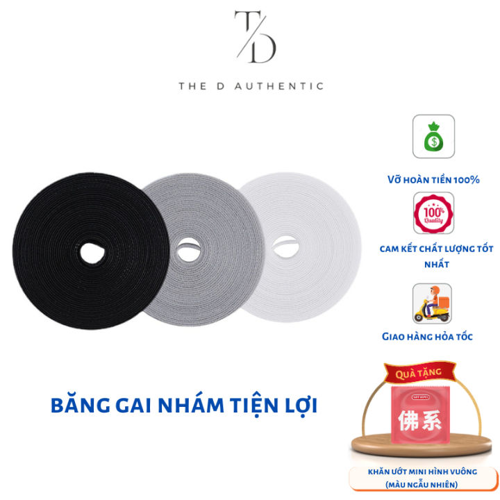 Băng gai dính khóa nhám gai, miếng dán vải 2 mặt dán các vật dụng (Màu ...