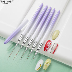 5Pcs Nail Art Liner Brushes Set Elongated Lines Striping Drawing UV Gel Painting Nail Design Pen Manicure Tool