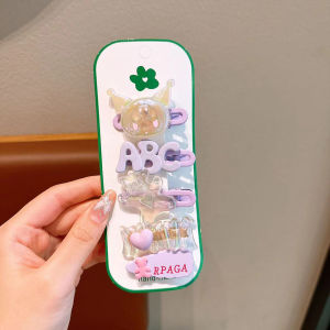 Glowing Kuromi Hairpin Cute Girl Sanrio Hair Clip Little Girl Cartoon Hairpin Headdress For Kids
