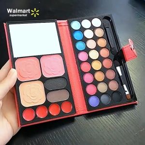【Walmart】Complete Cosmetic Set for Beginners Eyeshadow Palette Blush Powder Lipstick Eyebrow Kit for Kids Students School Performance Daily Makeup Non Toxic Formula Portable Case